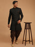 Vastramay Men's Black Sherwani Set